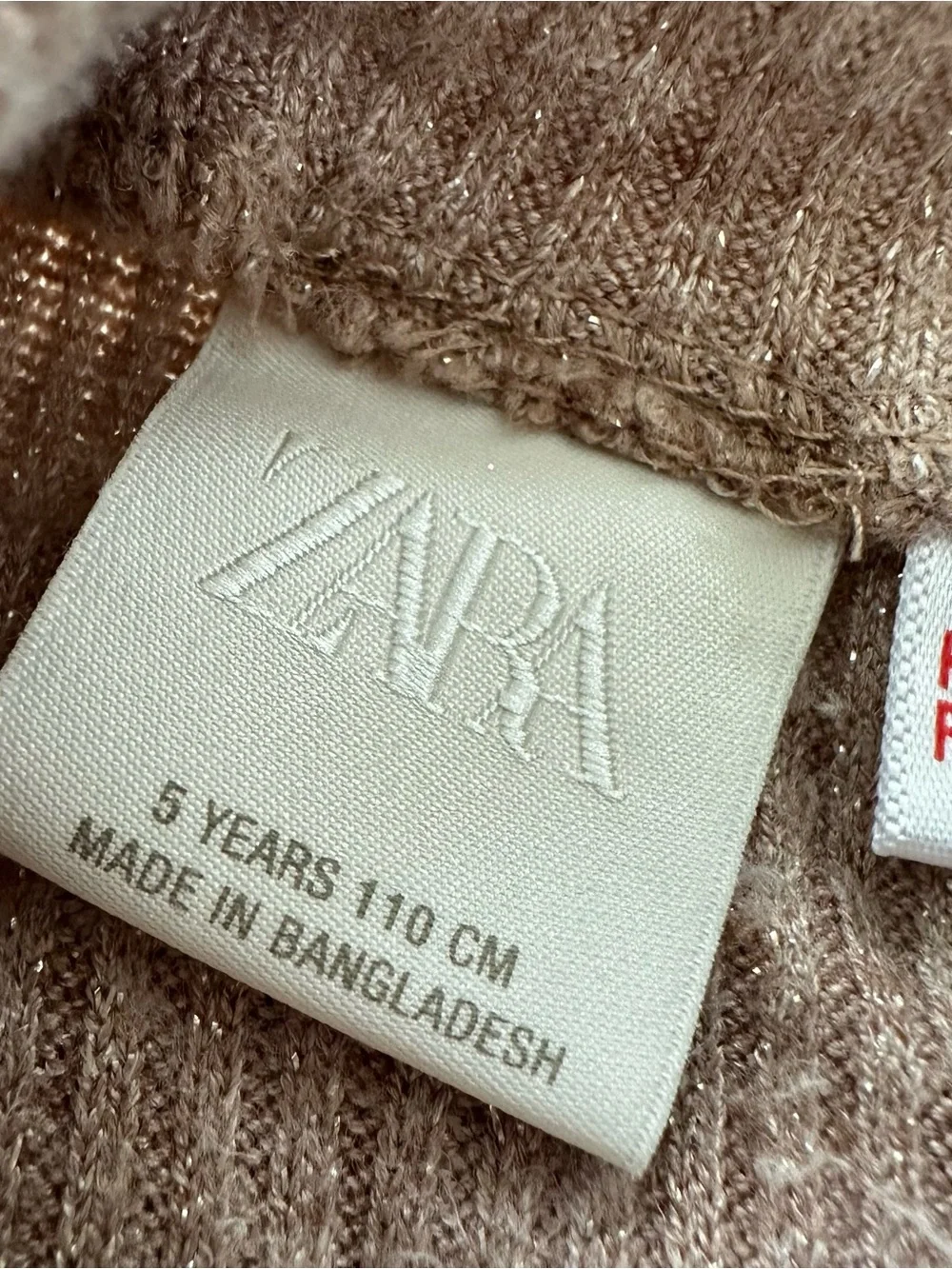 Zara Brown Ribbed Sparkle Set